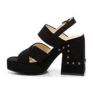 JESSICA Simpson BNWOT "Nellenie" Block Heel Black Suede Women New Studded